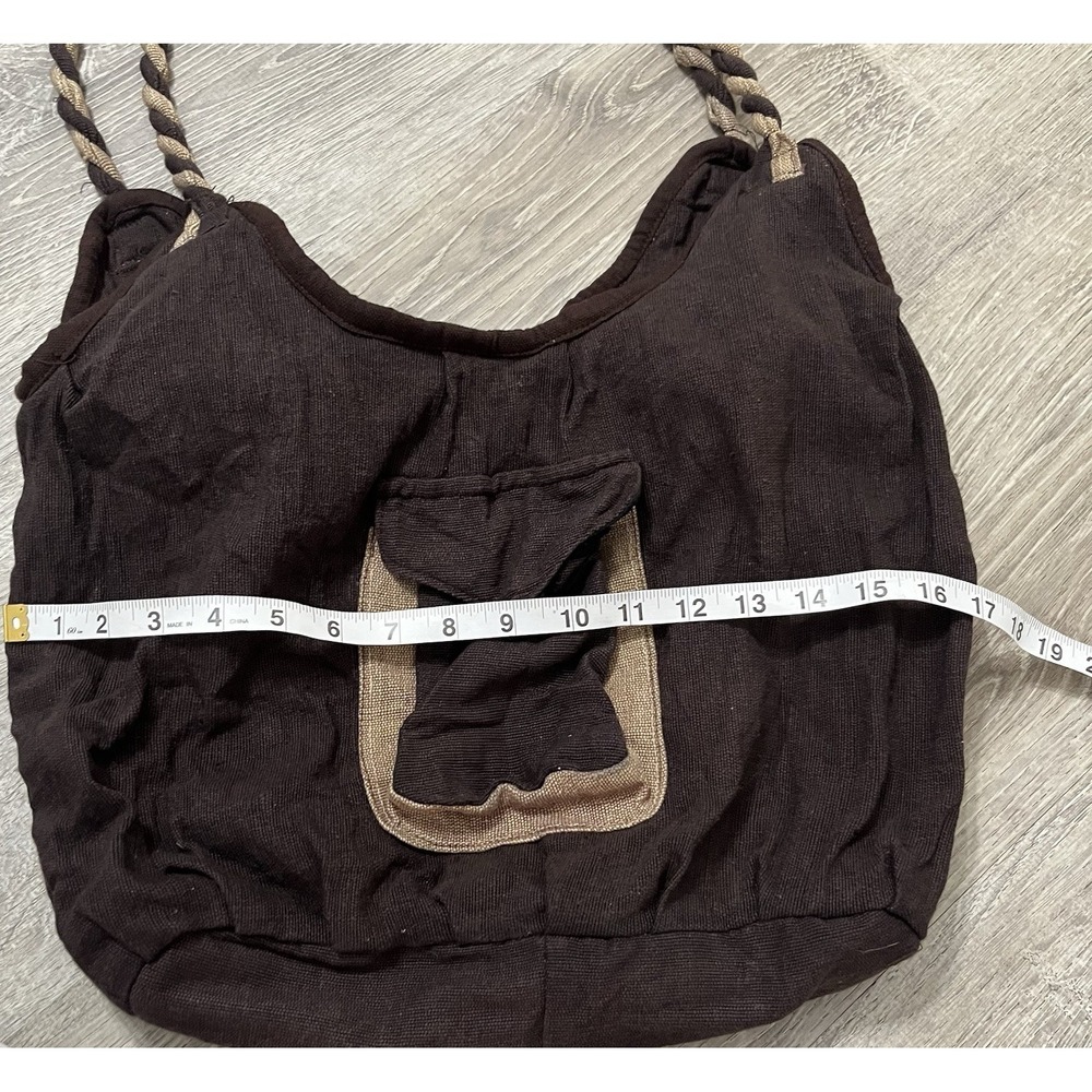 Earth Divas Cotton Brown Bag Boho Pockets - Picture 3 of 5